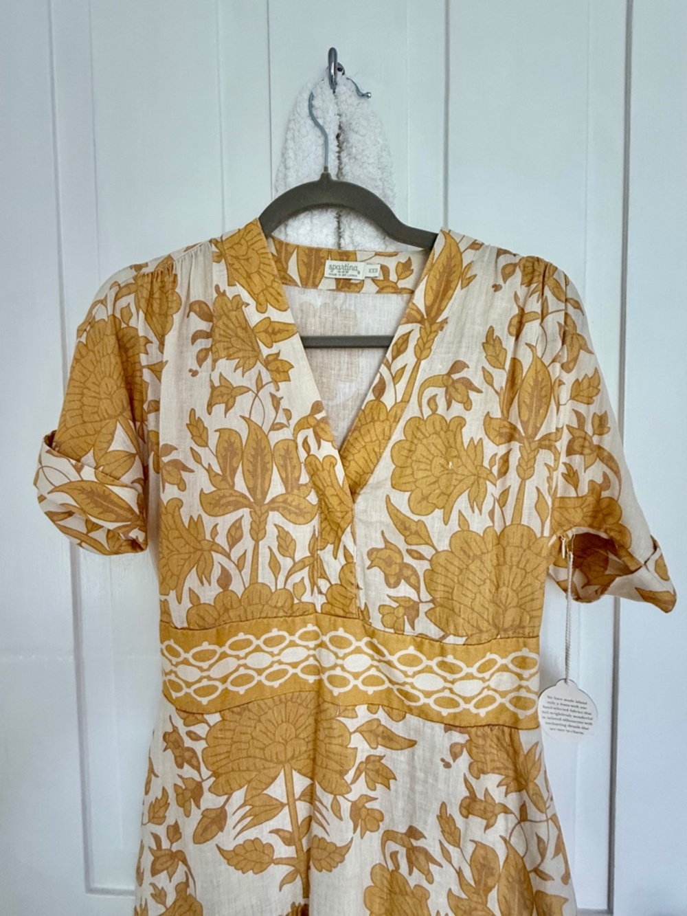 NWT SPARTINA 449 Natalee Midi Dress McAllister Boho Gold ~ XXS 0P